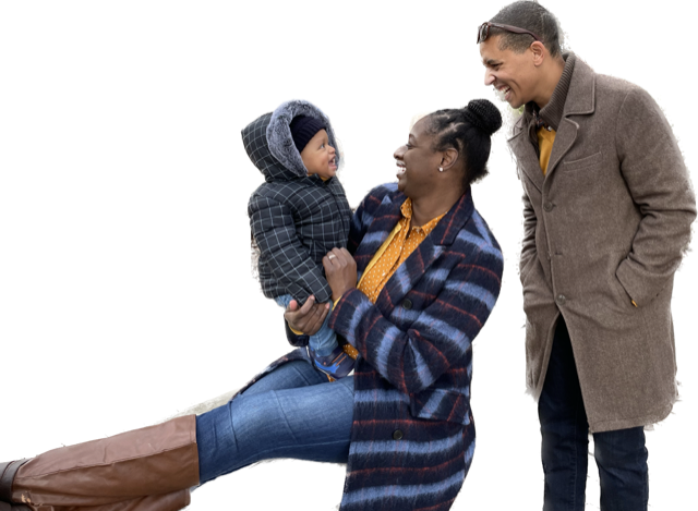 Image of author with family